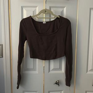 Brown cropped long sleeve